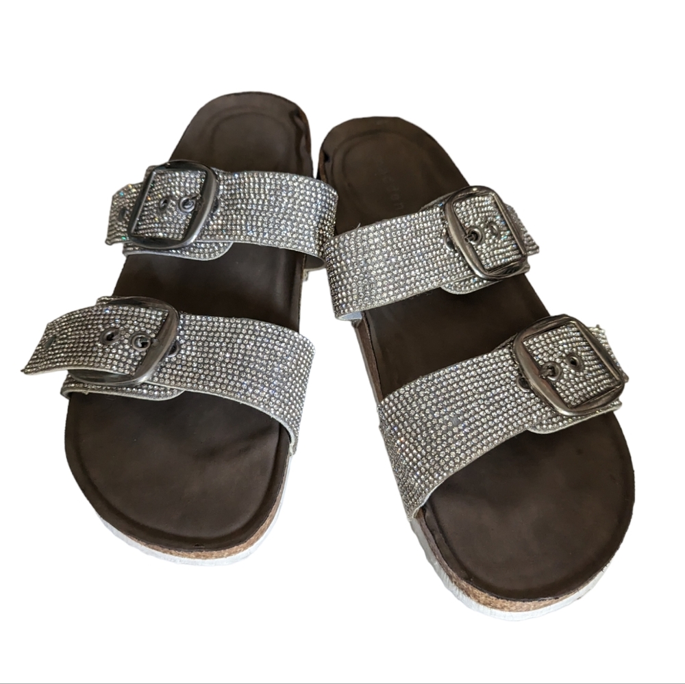 🔥Final MADDEN‎ GIRL Sparkly Rhinestone Slides Sandals Size 7.5